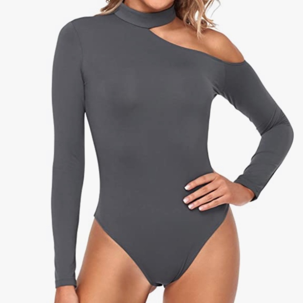 Long sleeve bodysuit off shoulder